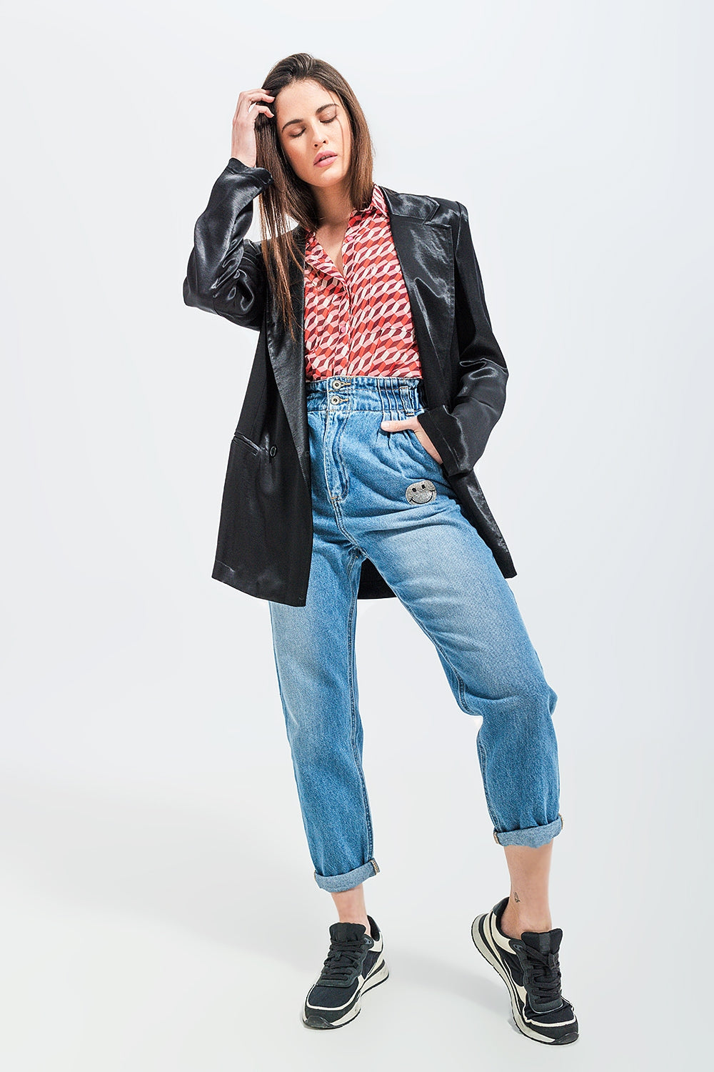 Americana en negro de raso Q2