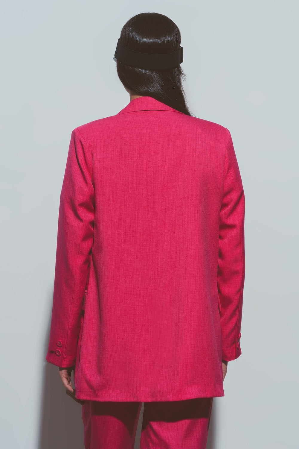 Blazer oversize texturizado en rosa Q2