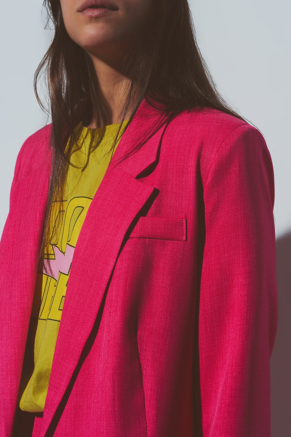 Blazer oversize texturizado en rosa Q2