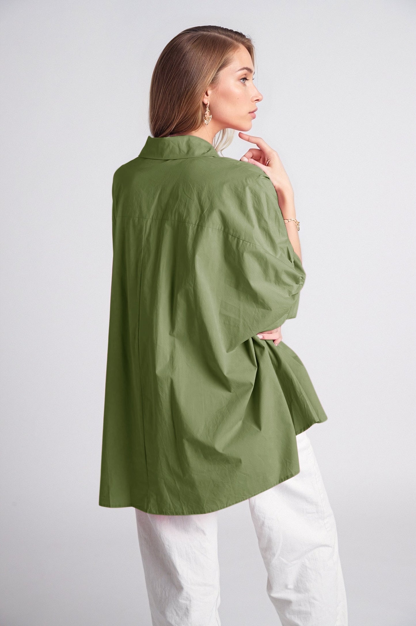 Blusa oversize verde de manga corta Q2