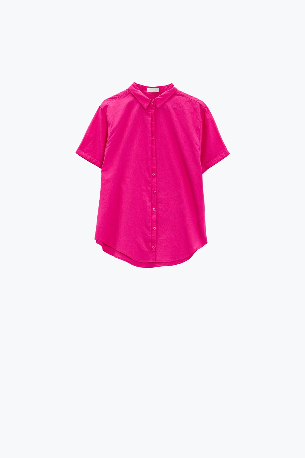 Camisa abotonada de manga corta en fucsia Q2