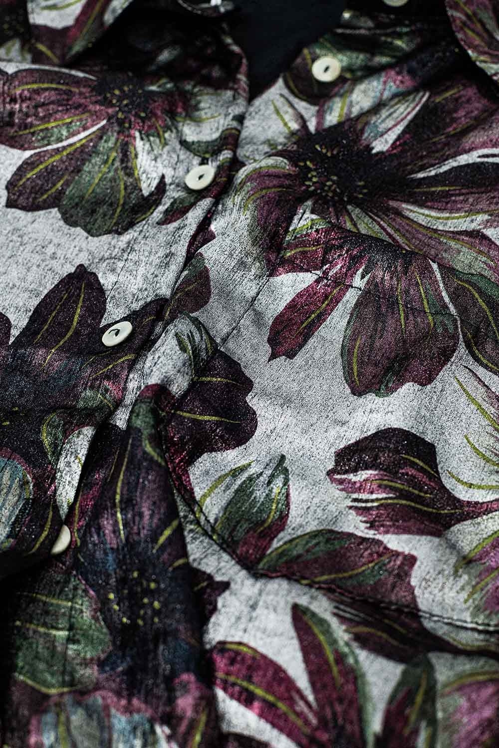 Camisa con estampado de flores efecto metalizado Q2