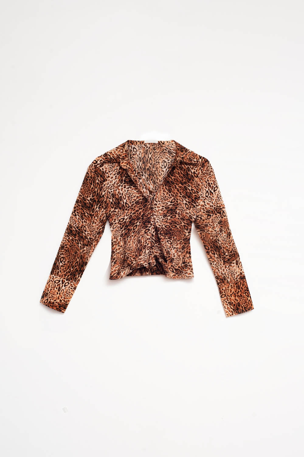 Q2 Camisa corta con estampado de leopardo marron