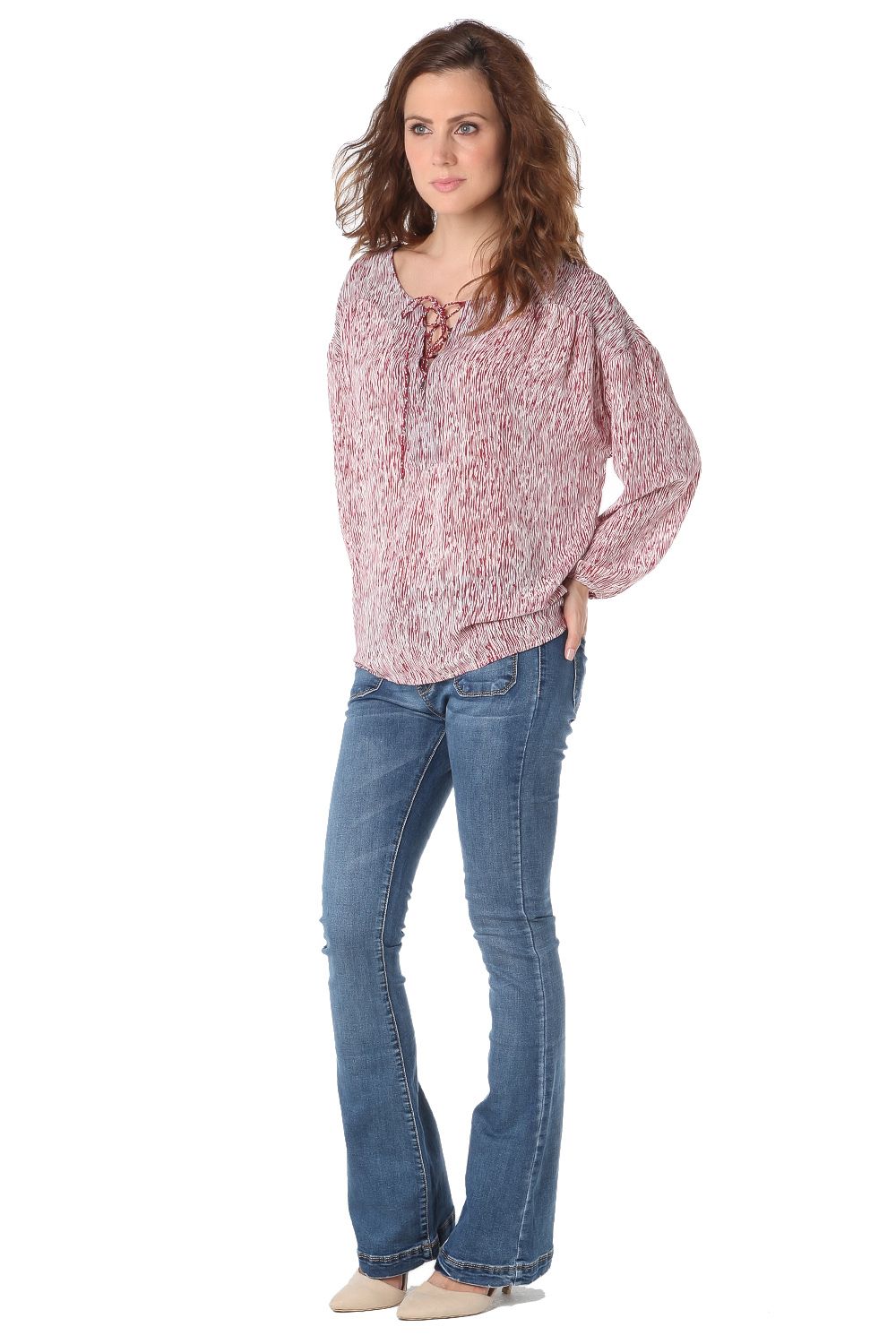 Camisa jaspeada con cordones Q2