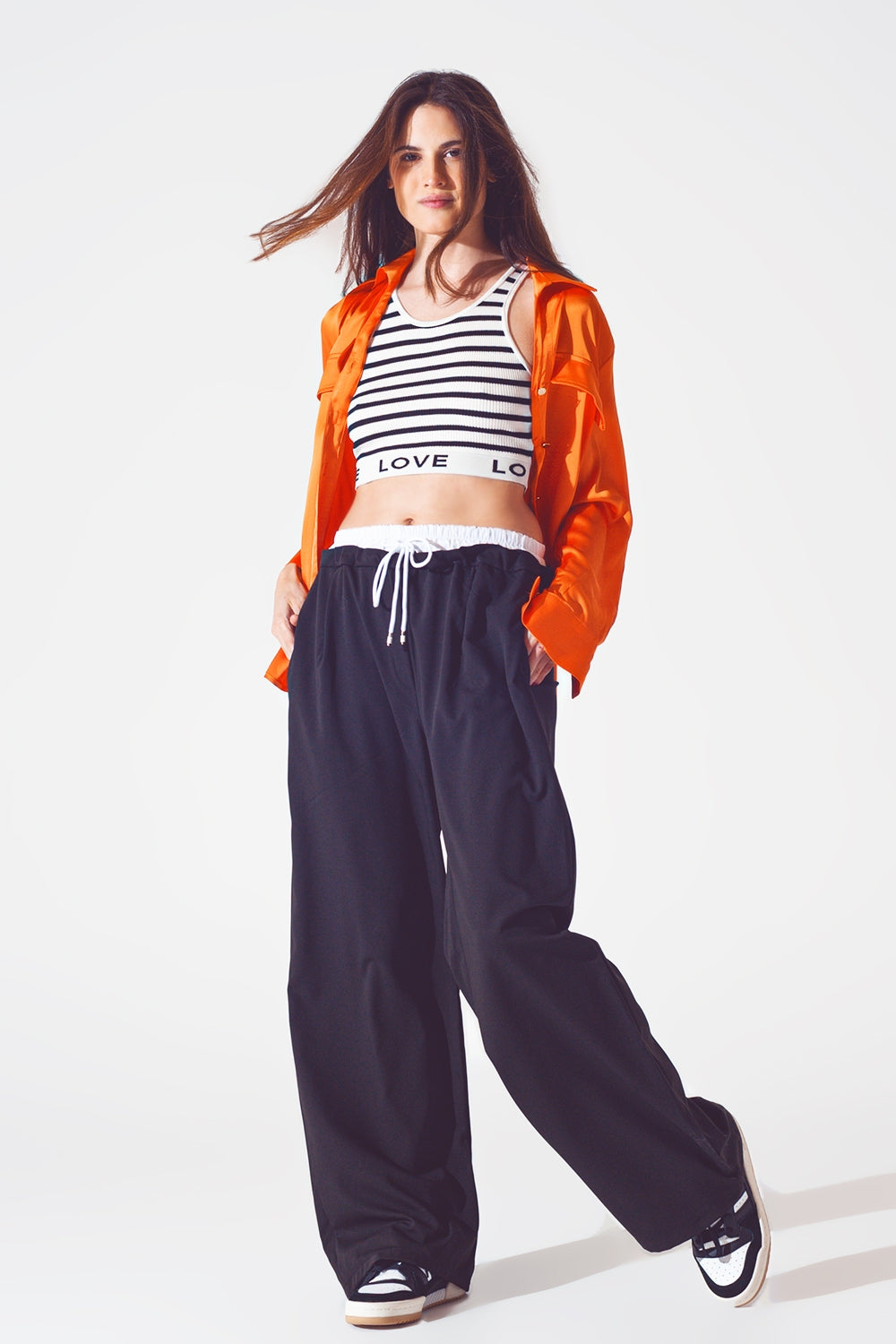 Camisa naranja intenso de rayon Q2