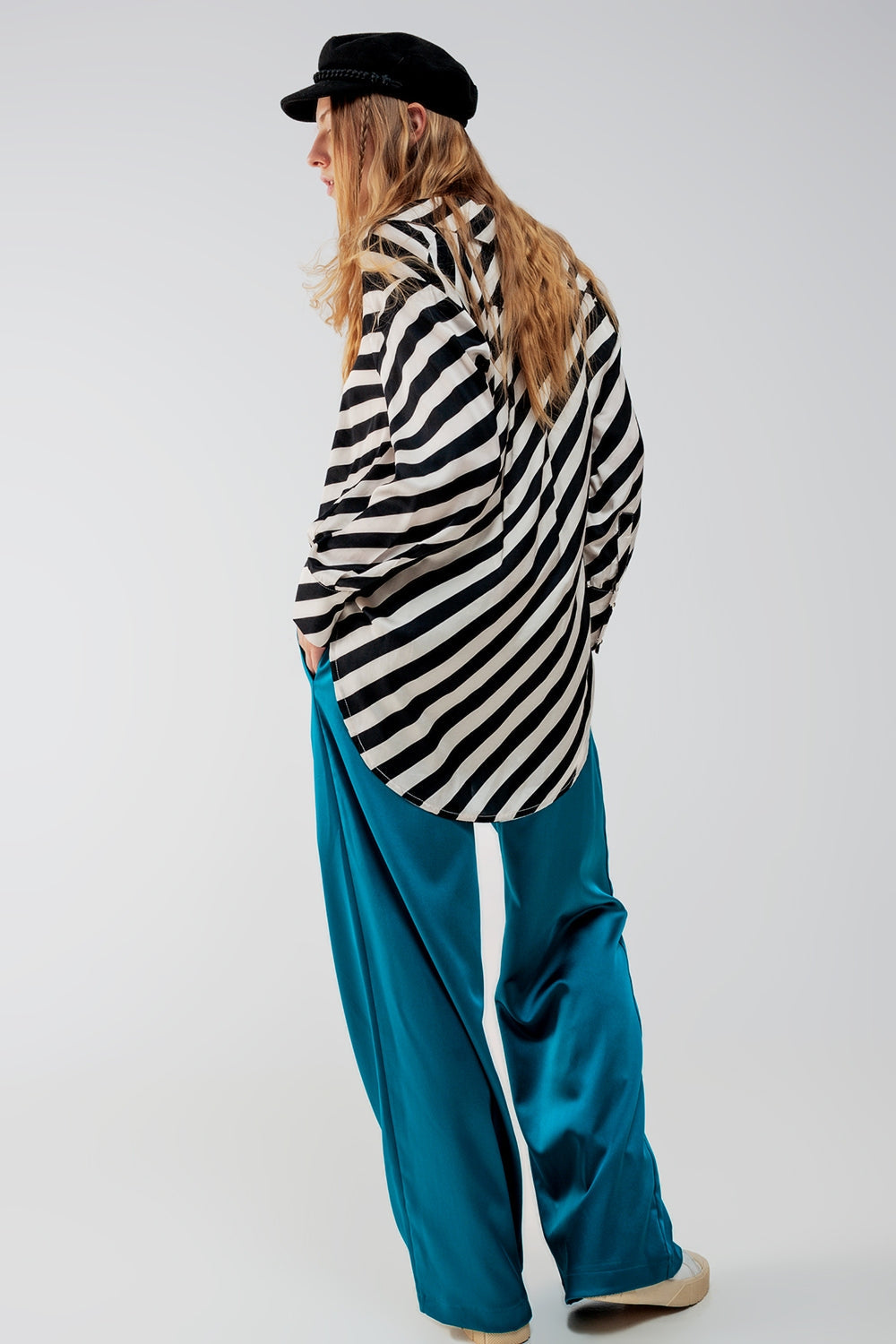Camisa oversize a rayas abotonada Q2