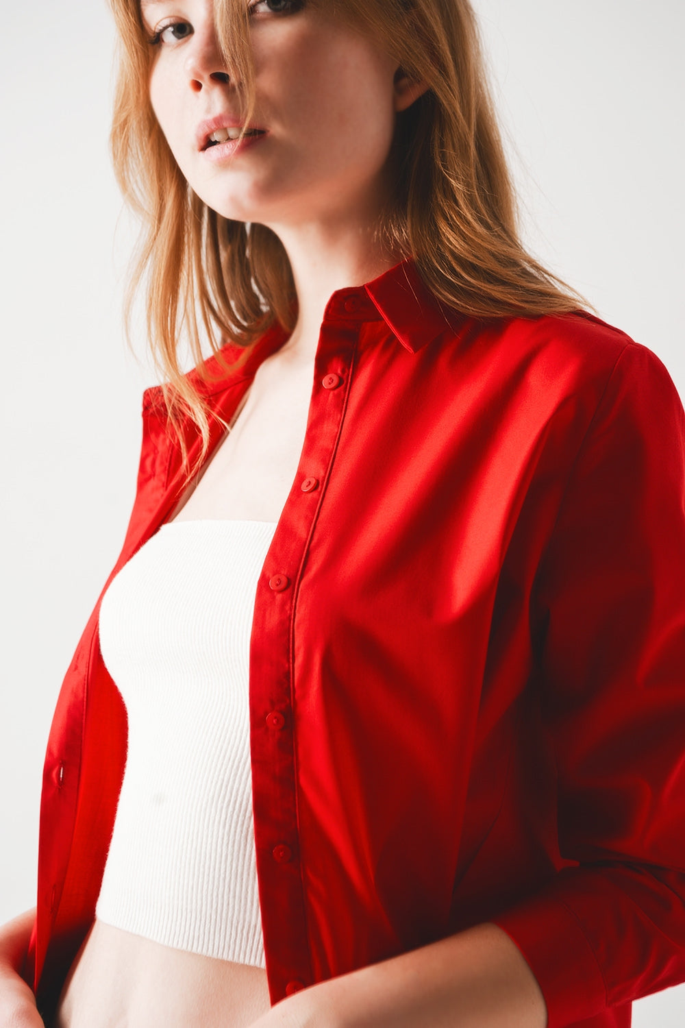 Camisa oversize en rojo intenso Q2