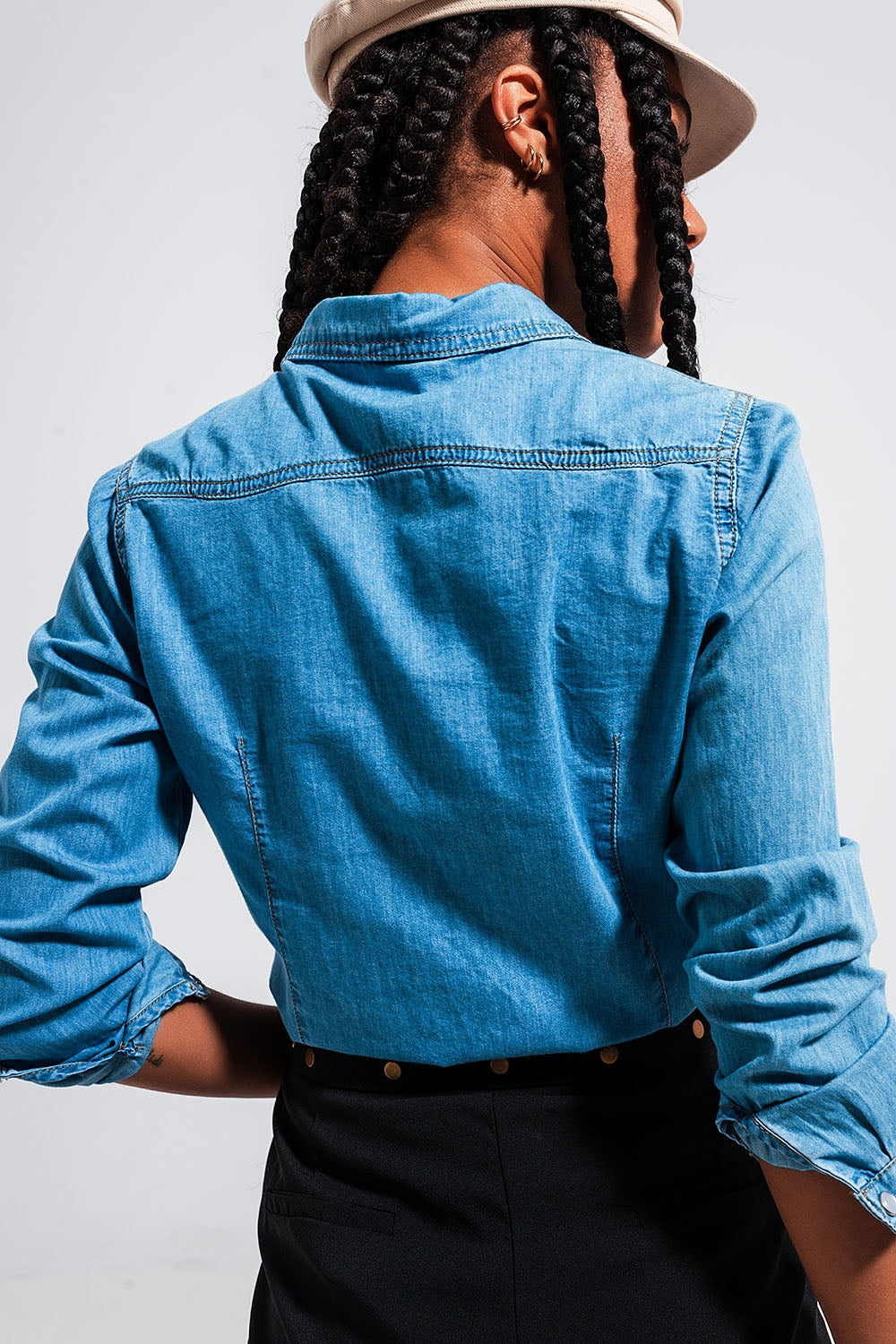 Camisa vaquera azul medio Q2