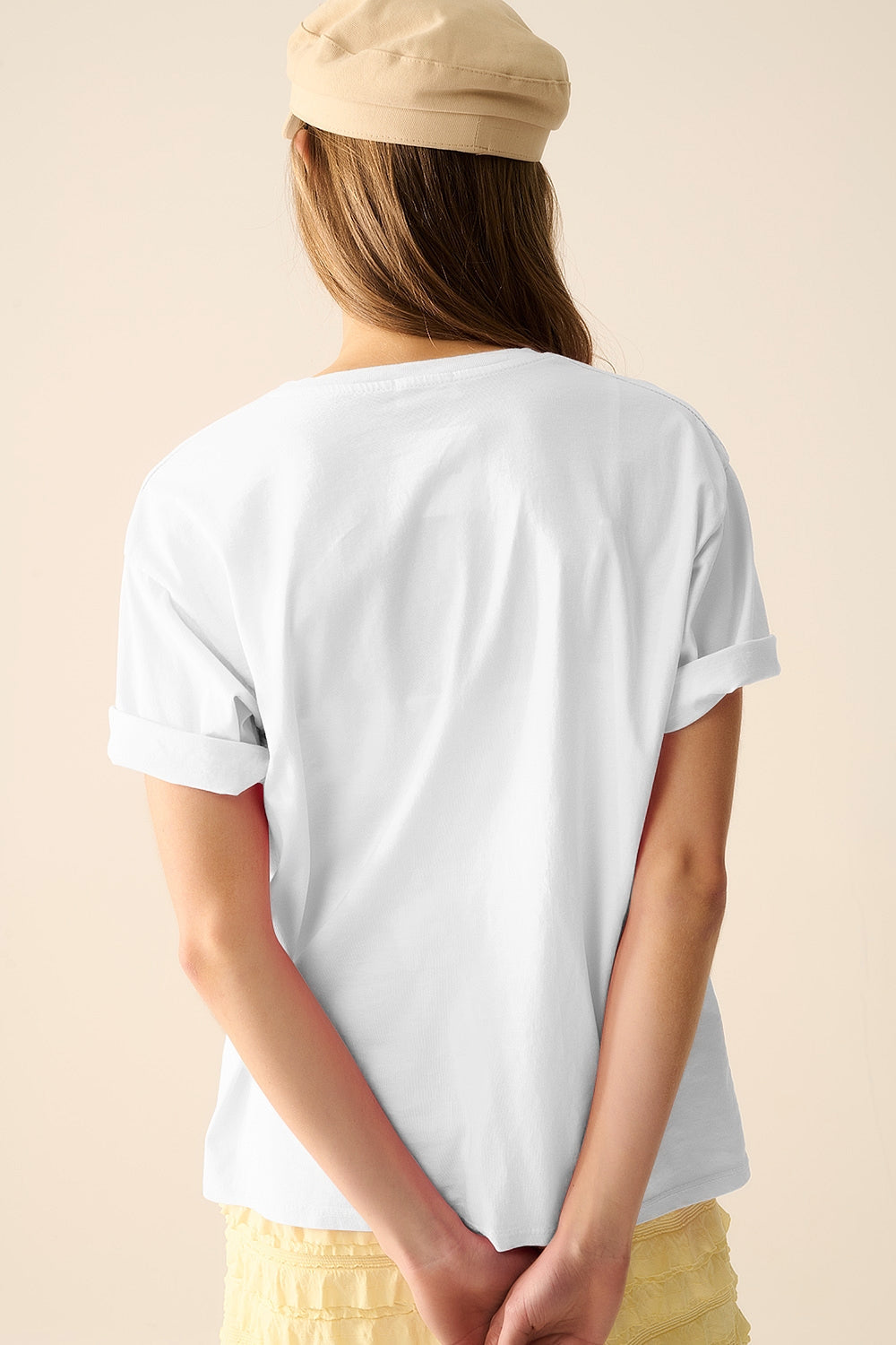 Camiseta blanca Italy Dolce Vita con estampado gráfico de limones Q2