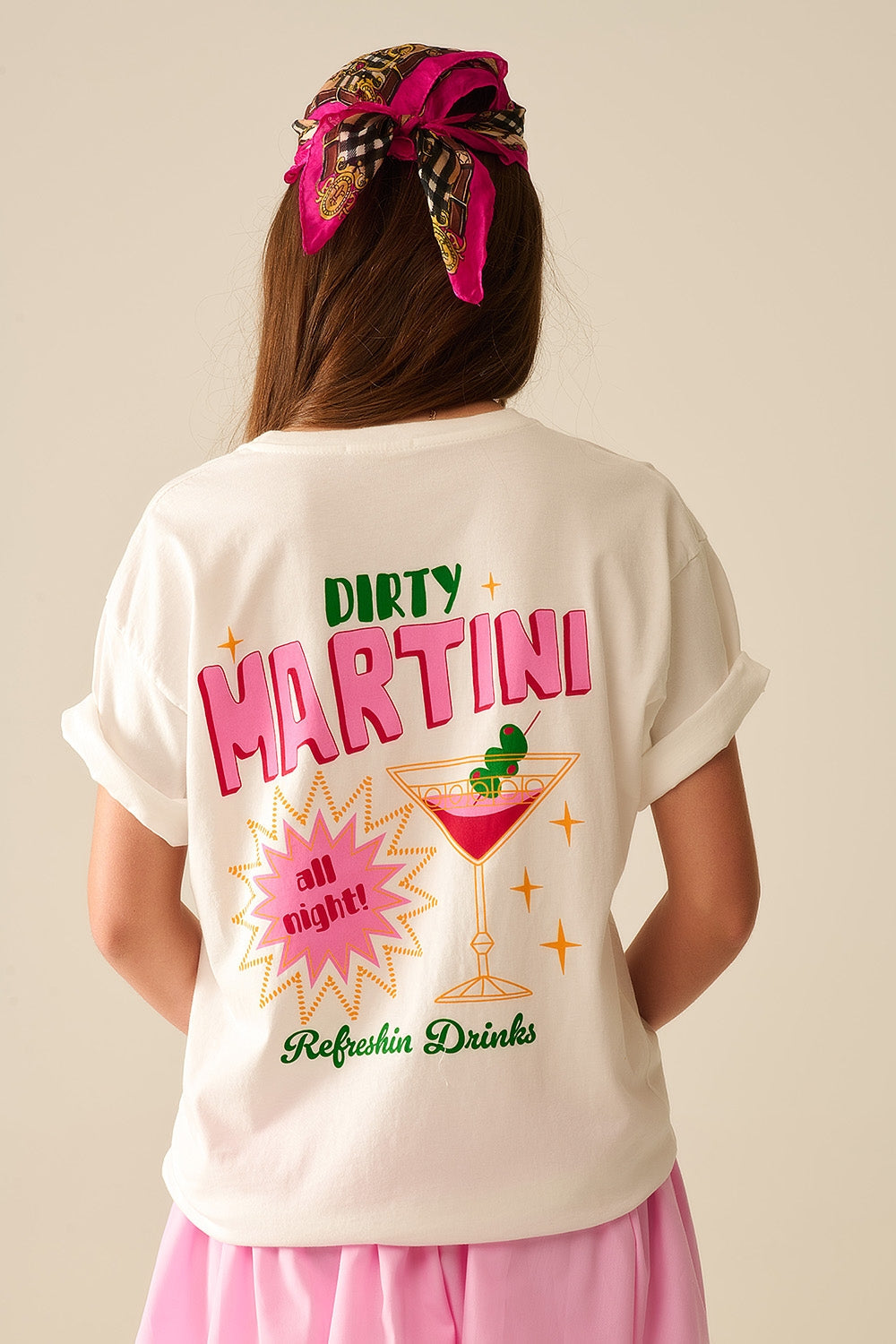 camiseta blanca made in Italy con logotipo gráfico Martini Q2