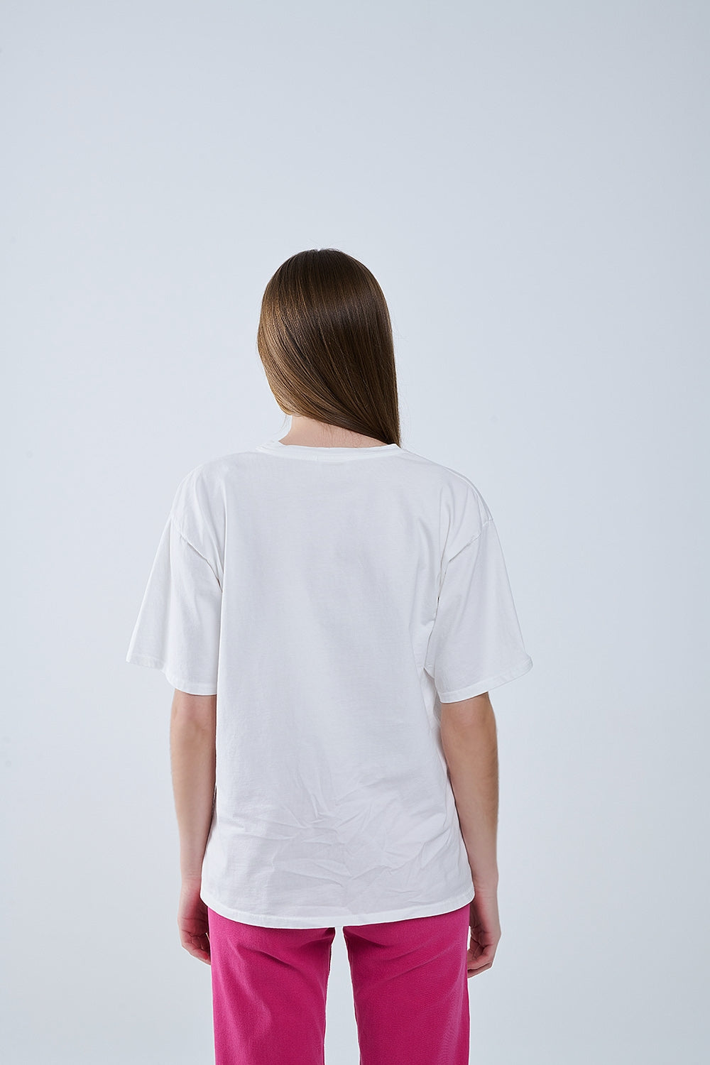 Capri La Dolce Vita Camiseta blanca con estampado gráfico Q2