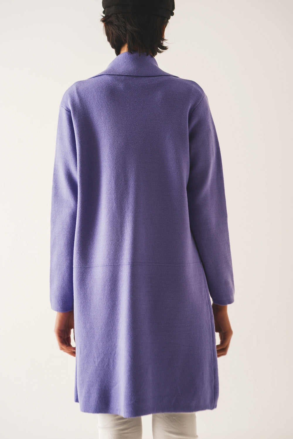 Cardigan extra grande en morado con solapas Q2