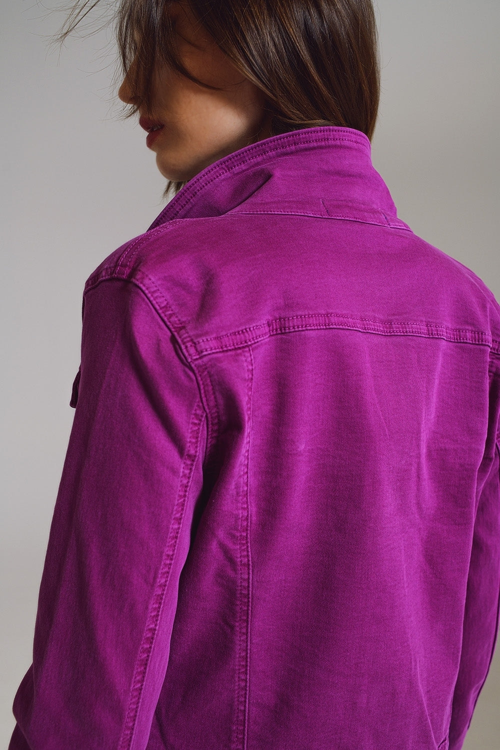 Cazadora vaquera slim en magenta Q2