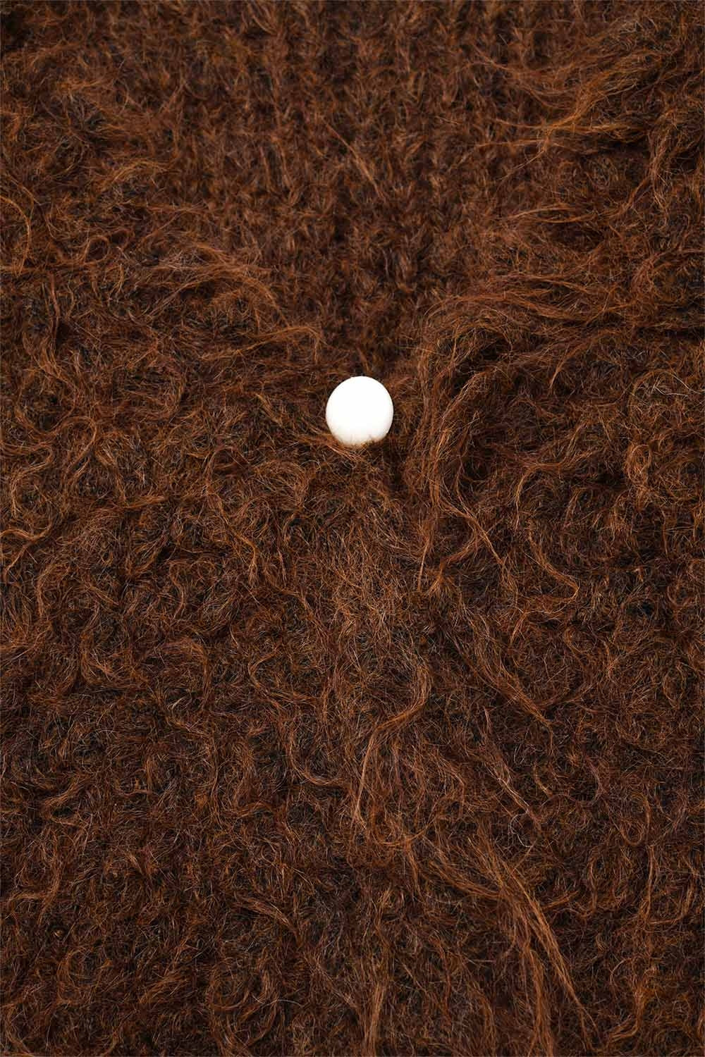 Chaleco de lujo con textura de pelo largo marrón Q2