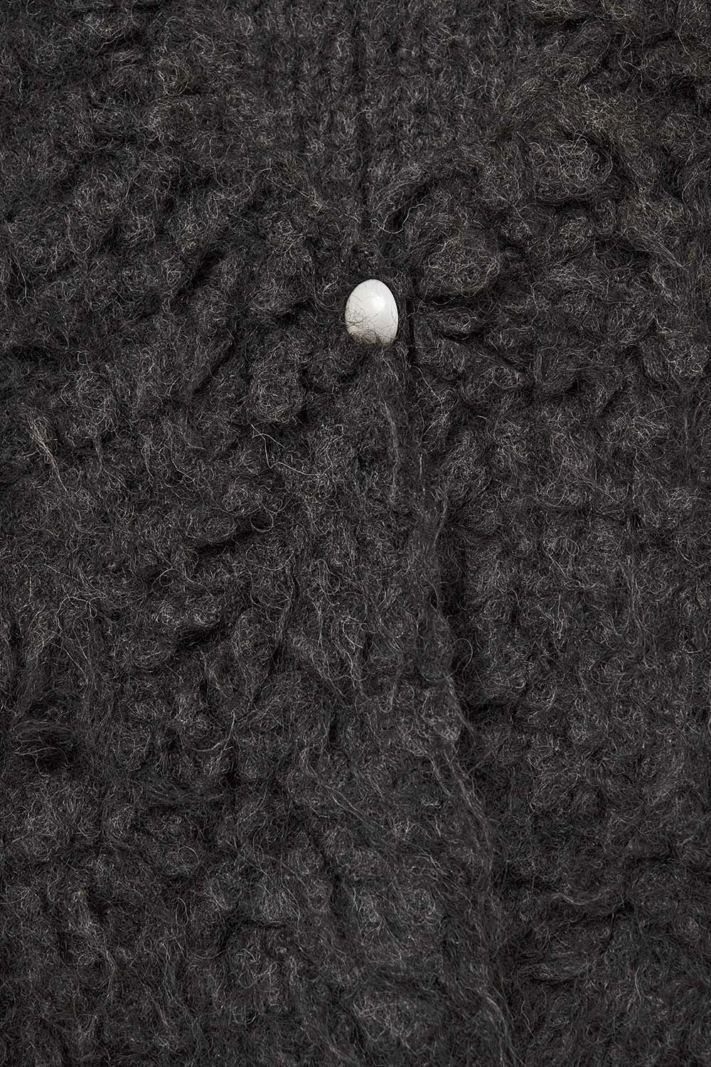 Chaleco de lujo con textura de pelo largo negro Q2