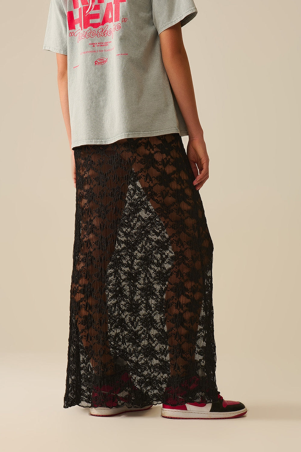 Falda larga negra estilo bohemio Q2
