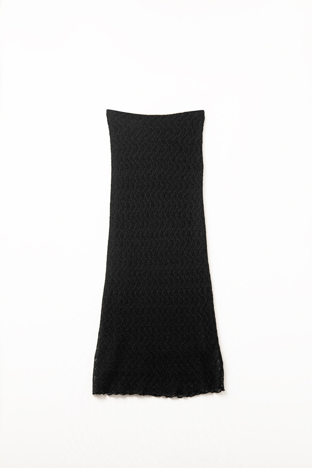 Q2 Falda Midi de Punto Forrada en Negro