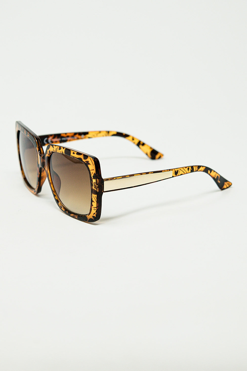gafas de sol con montura cuadrada animal print Q2