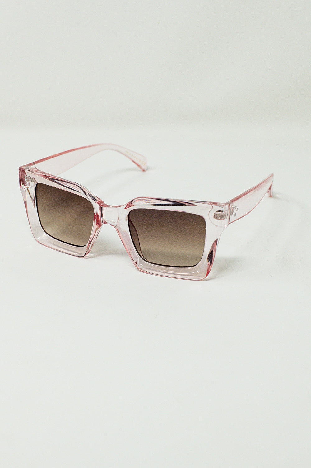 Gafas de sol cuadradas de los 90 en rosa Q2