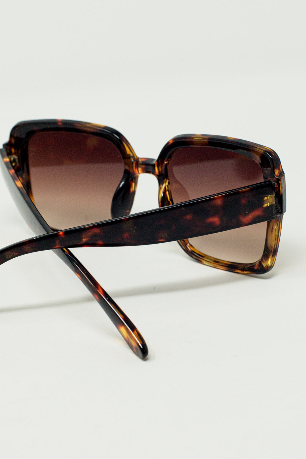 Gafas de sol cuadradas oversize Cat Eye en marrón Q2