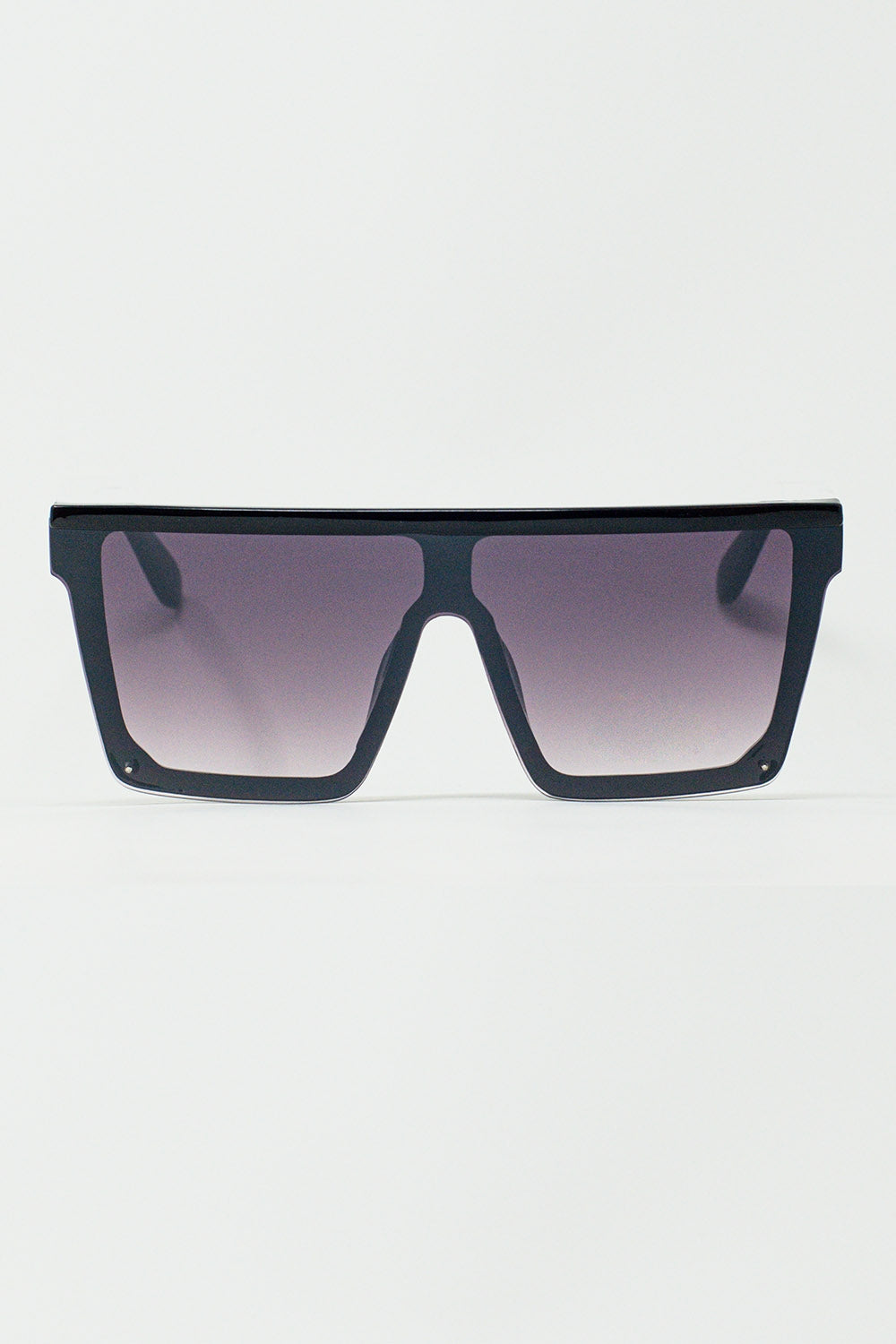Q2 Gafas de sol cuadradas y extragrandes estilo años 70 en negro