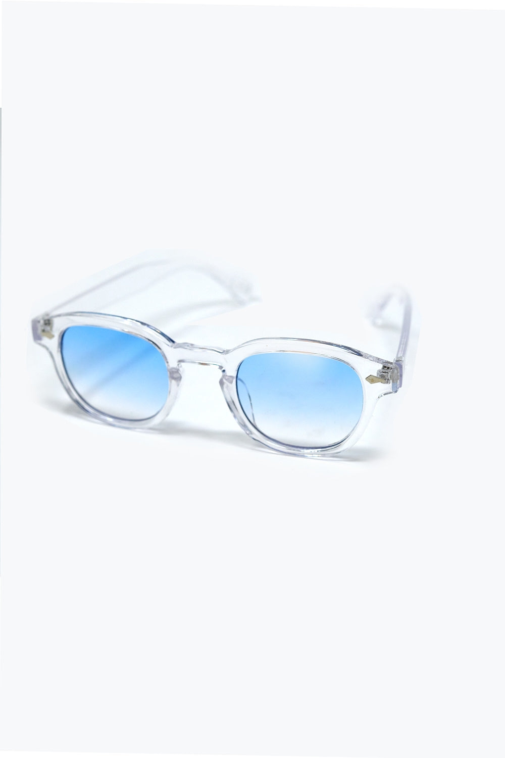Gafas de sol redondas transparentes con cristales degradados azul claro Q2