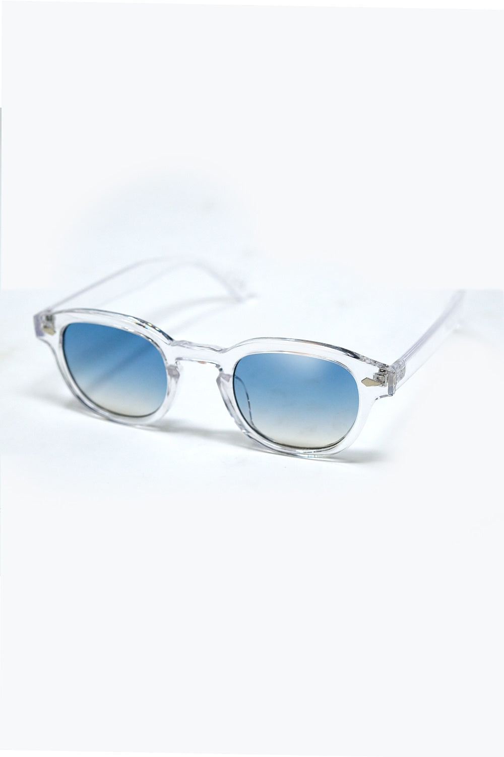 Gafas de sol redondas transparentes con cristales degradados azules Q2