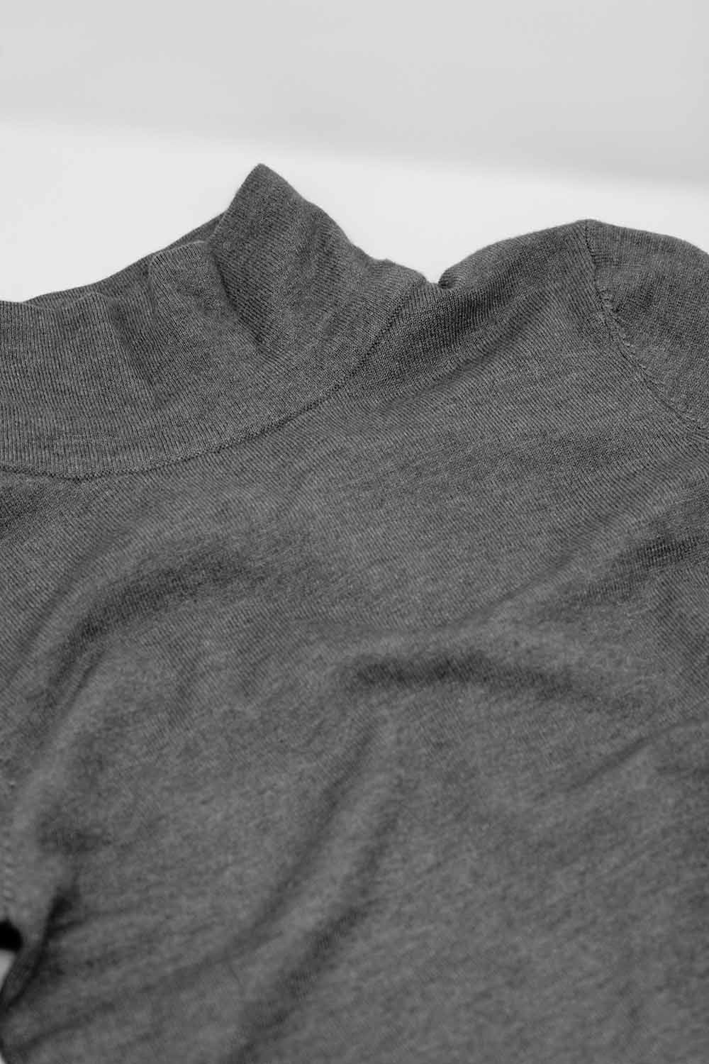 Jersey ajustado básico de punto fino gris Q2