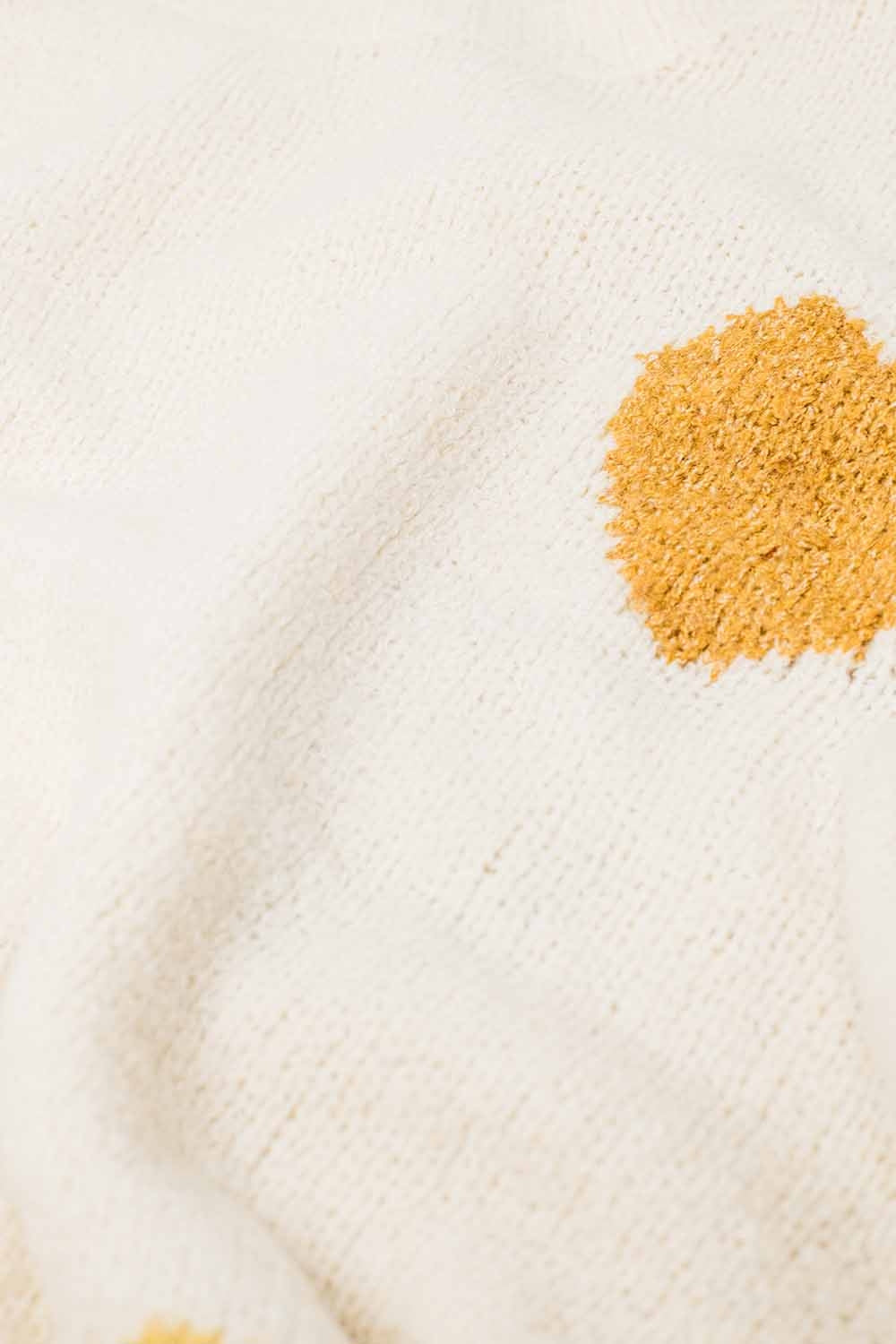 Jersey beige con cuello barco y estampado de corazones Q2