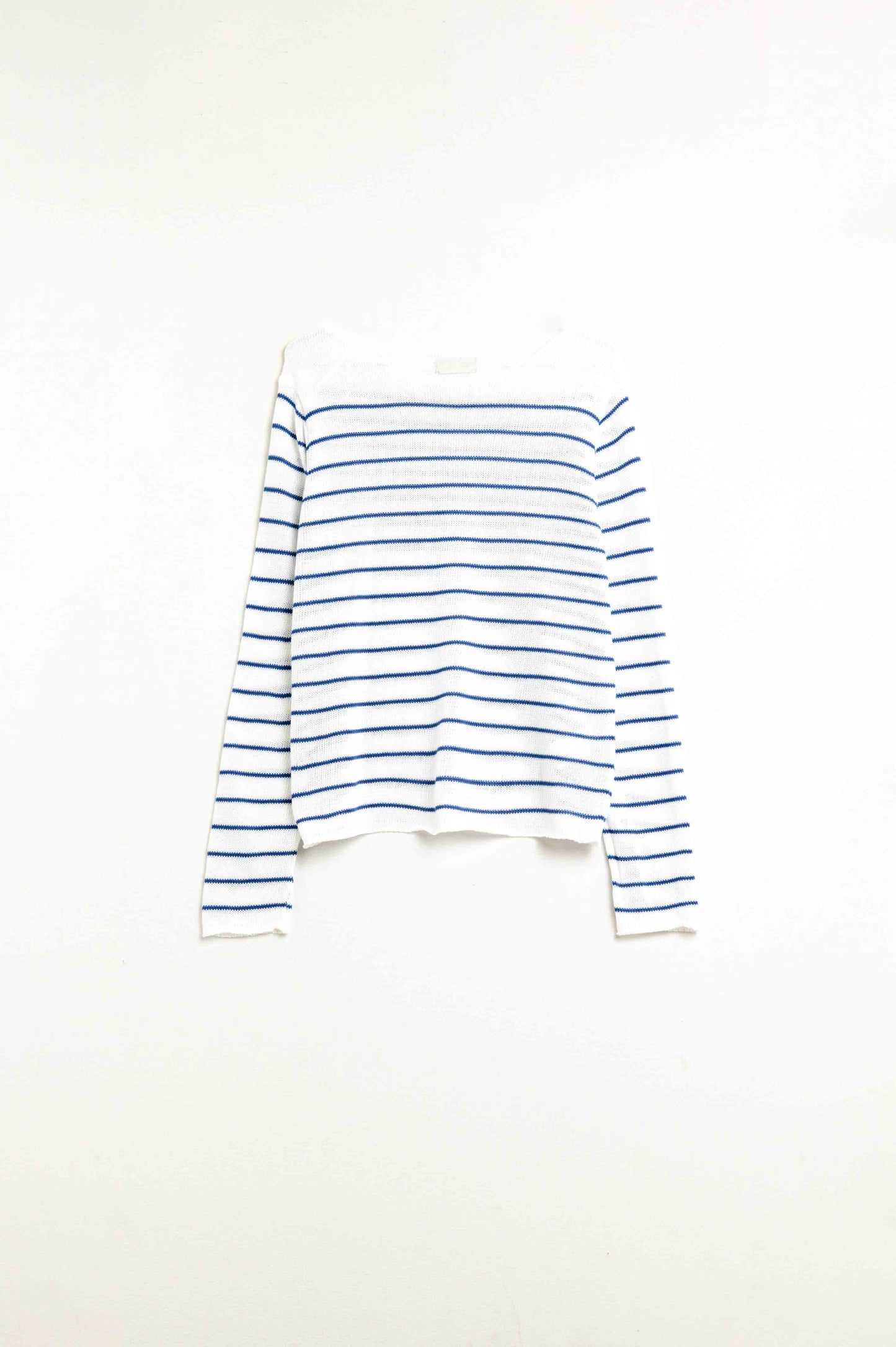 Jersey crema con rayas azules de punto fino Q2