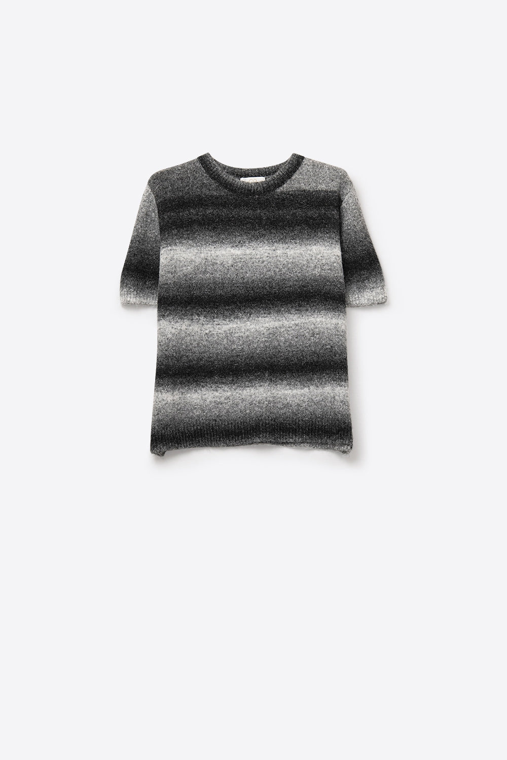 Jersey de rayas en degrade de manga corta en gris Q2