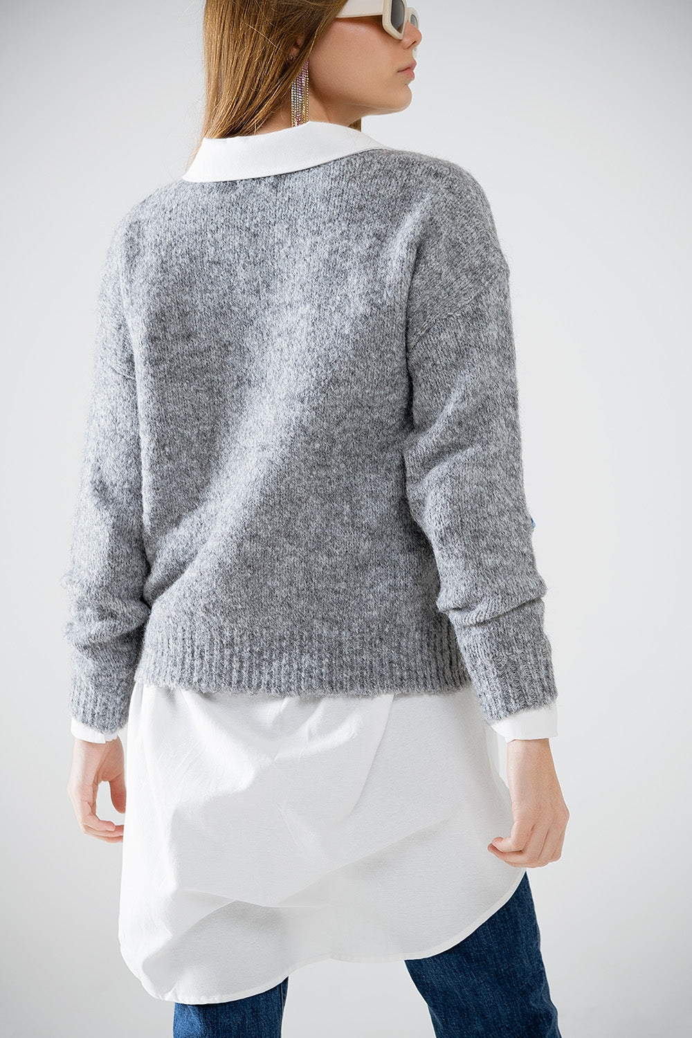 jersey gris Con Estrellas Bordadas Q2