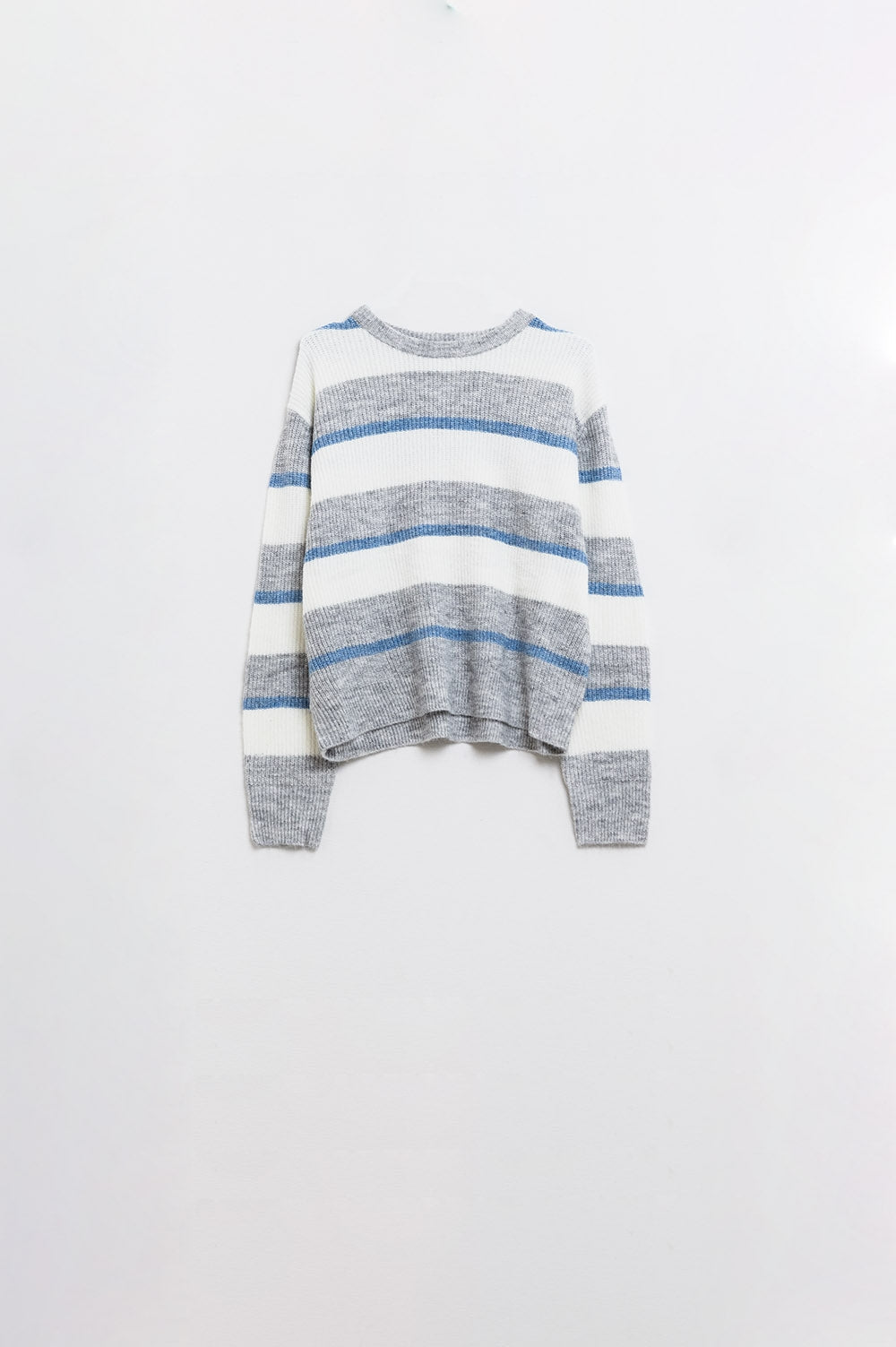 Jersey gris con rayas crudas y azules Q2