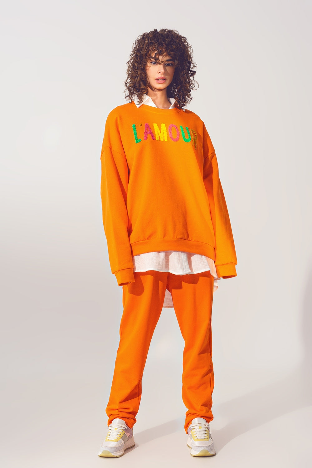 Jersey L'amour Text en Naranja Q2