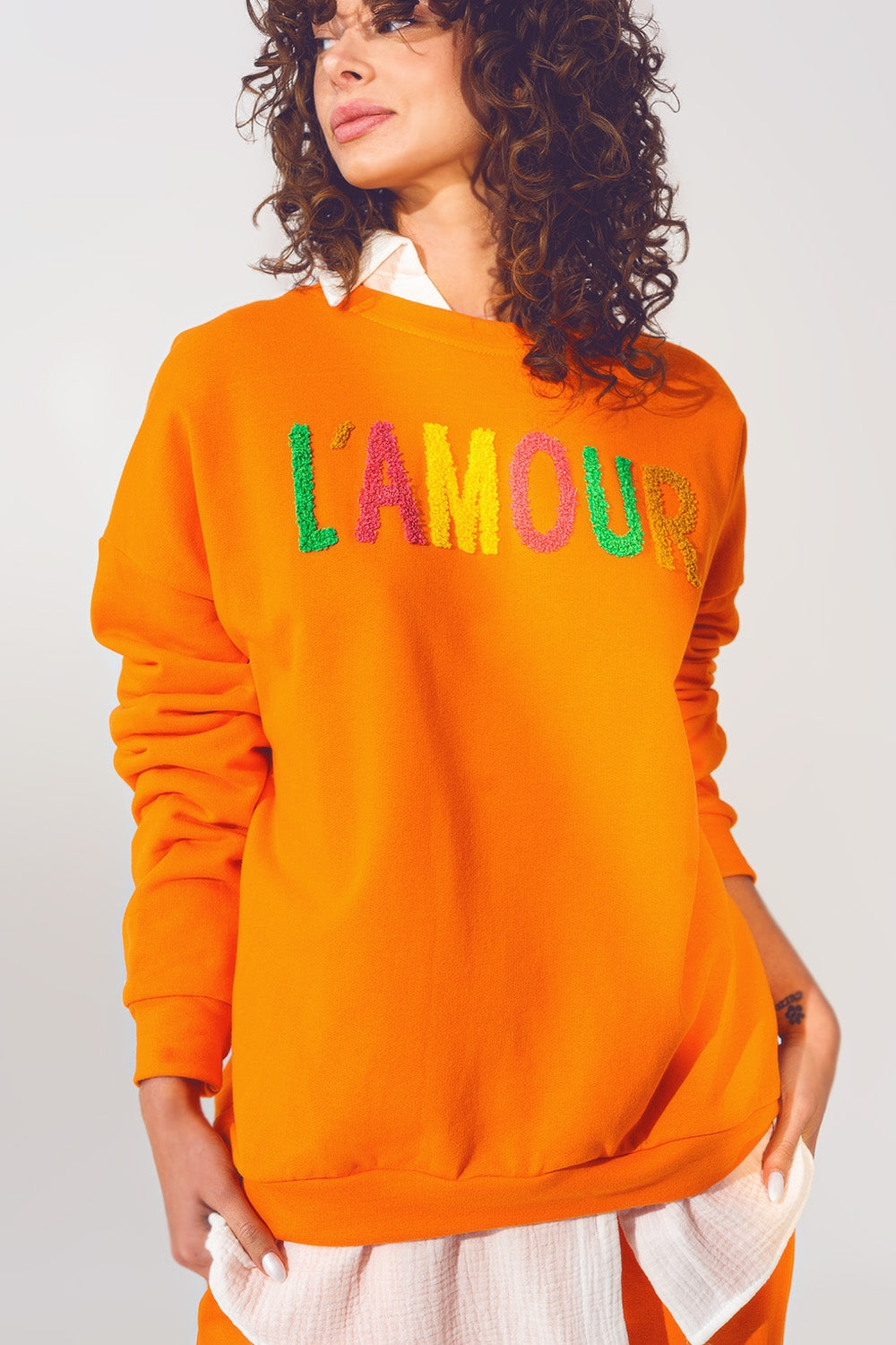Jersey L'amour Text en Naranja Q2