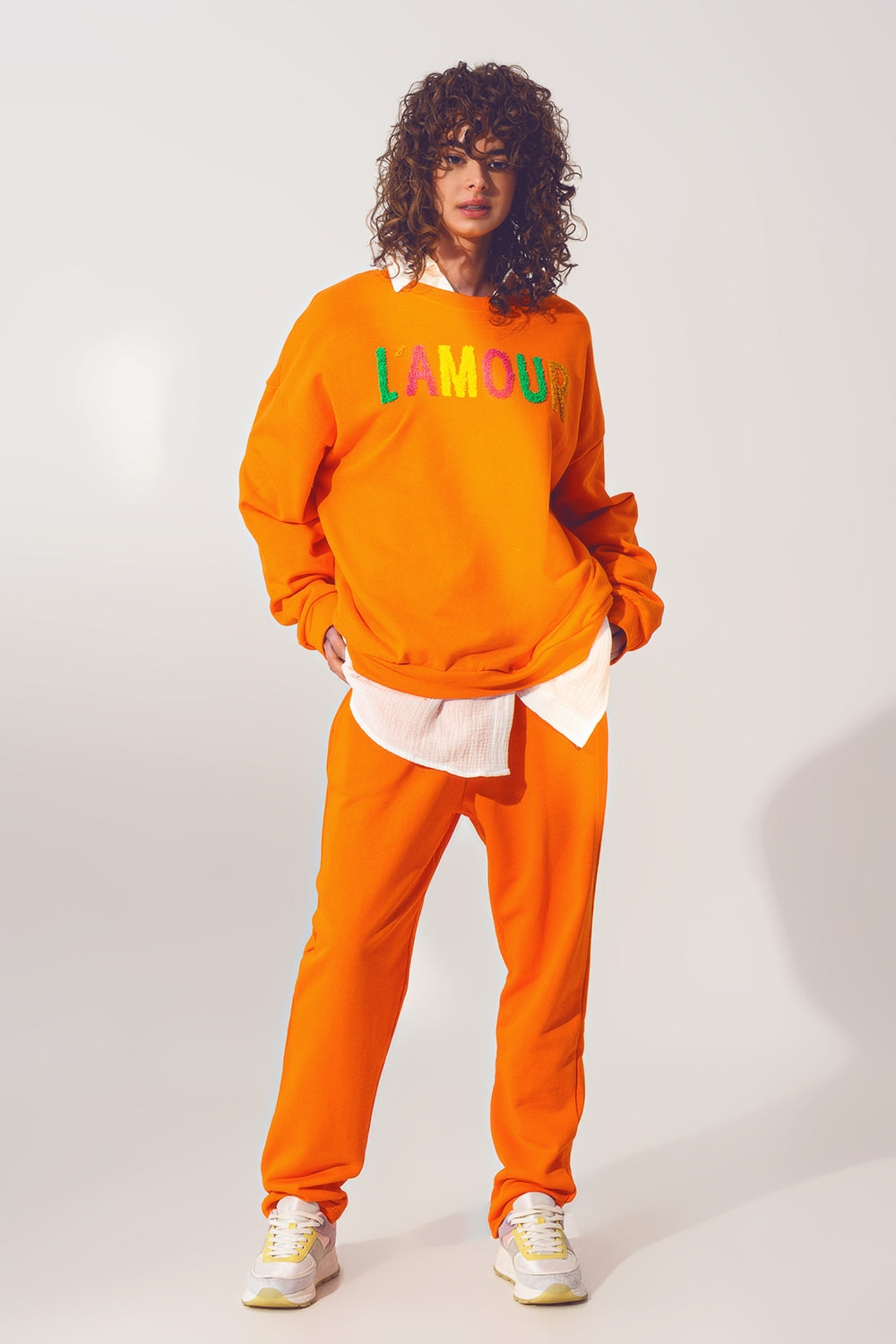 Jersey L'amour Text en Naranja Q2