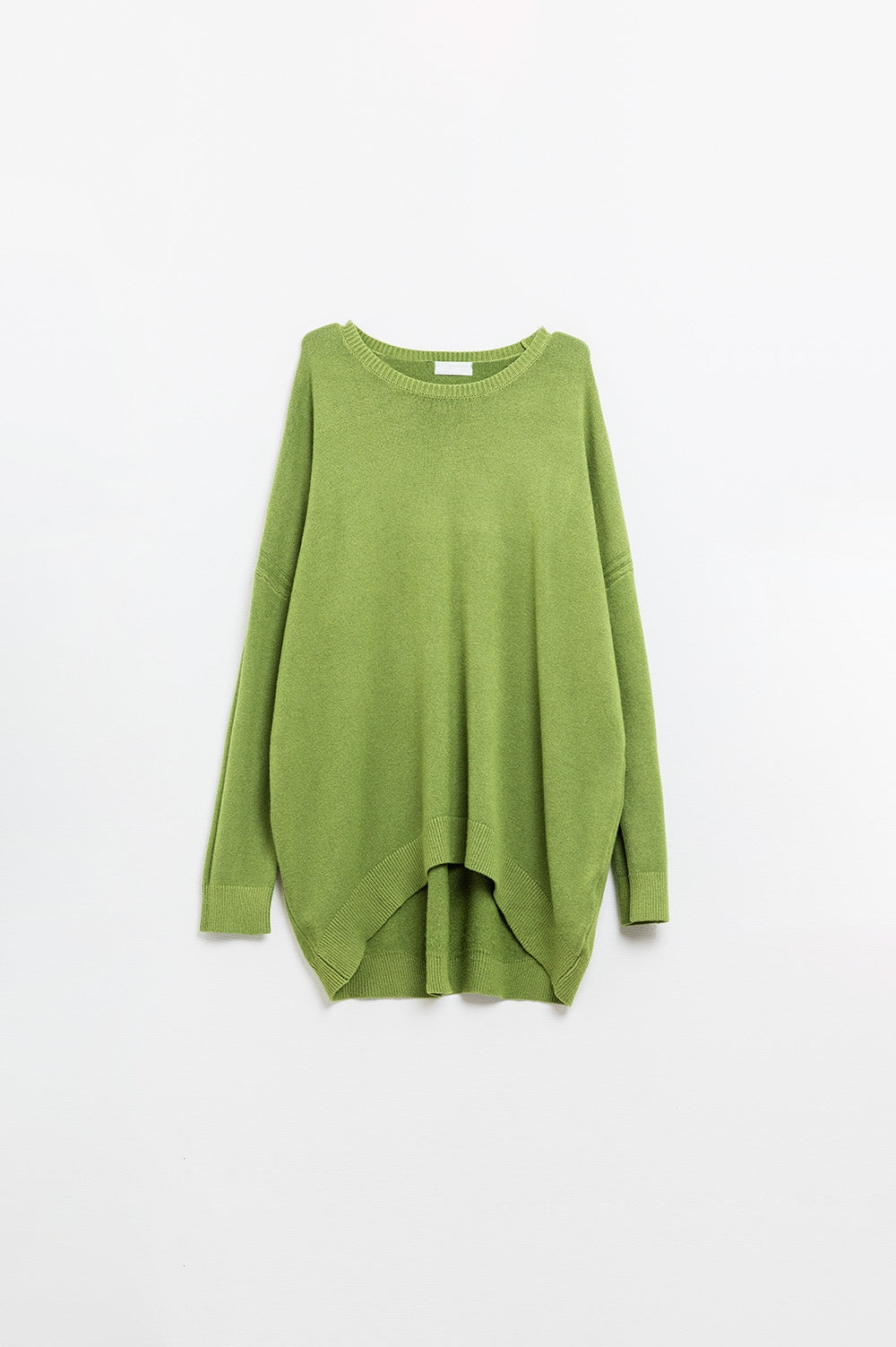 Jersey oversize de manga larga y cuello redondo en verde oliva Q2