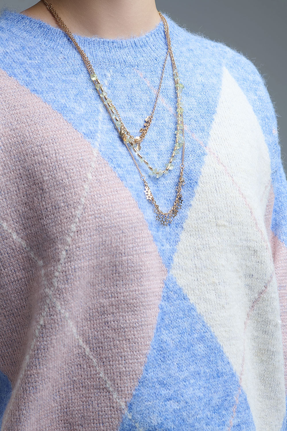 jersey suelto en azul cielo con rombos Q2