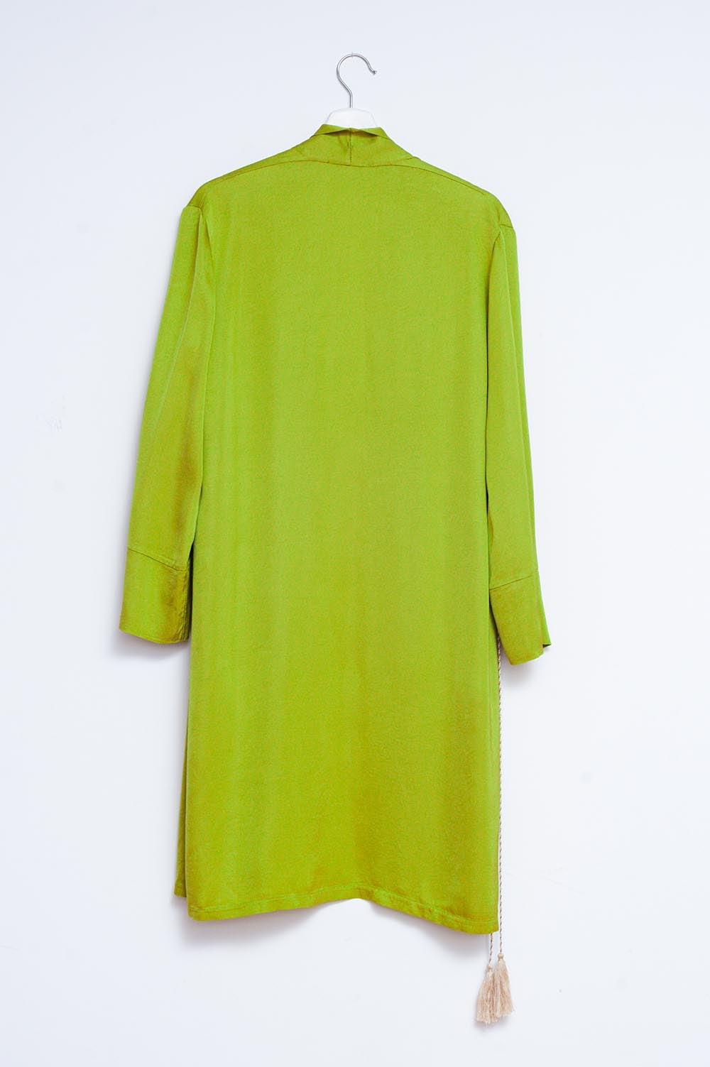 Kimono verde de satén Q2