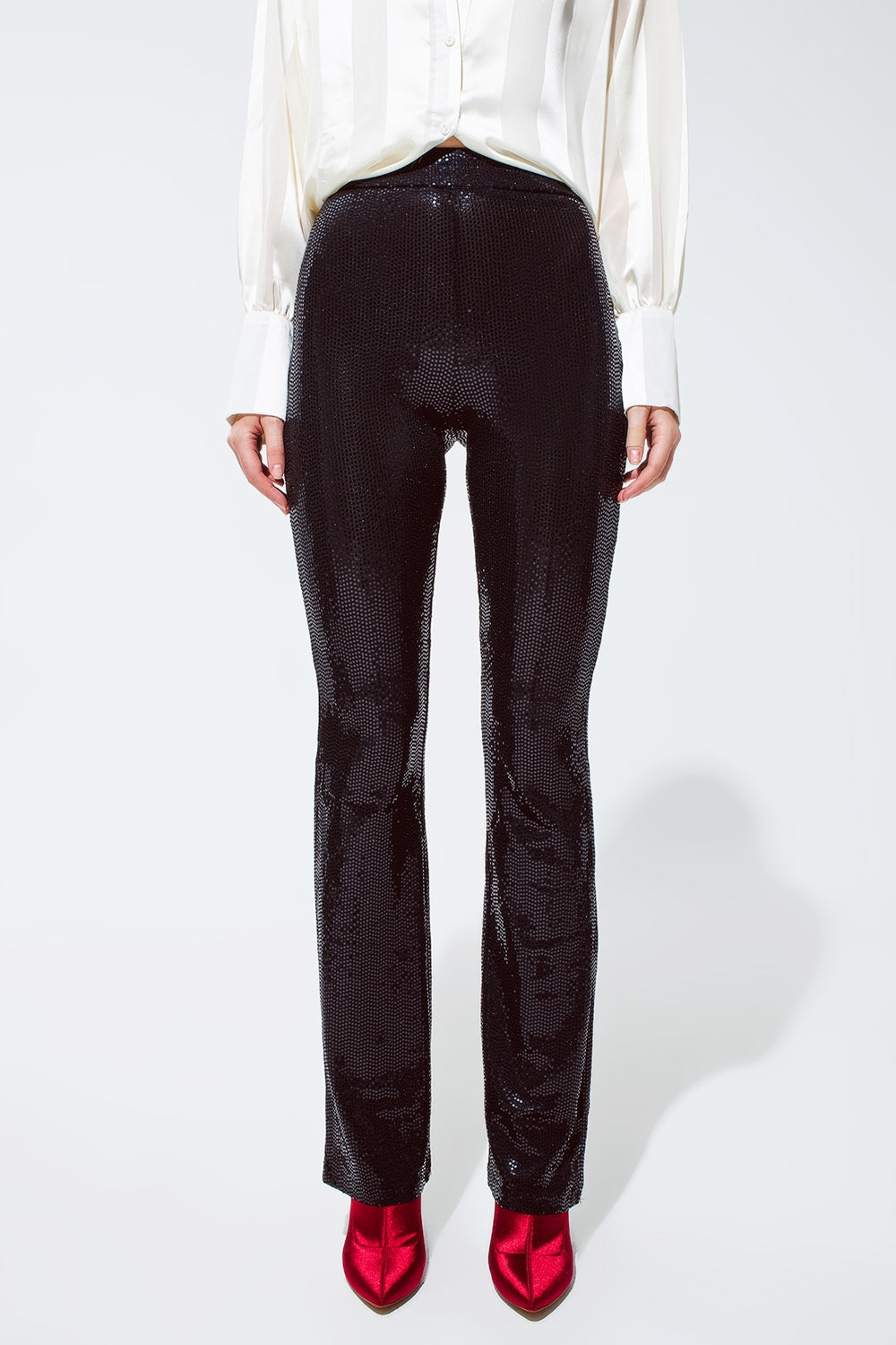 Q2 Leggings de lentejuelas en negro
