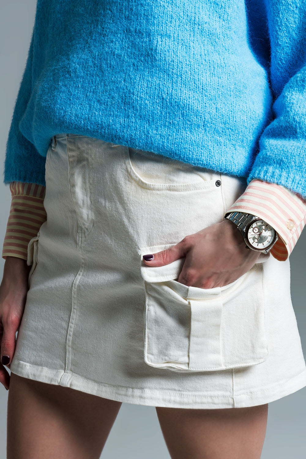 Minifalda cargo blanca Q2