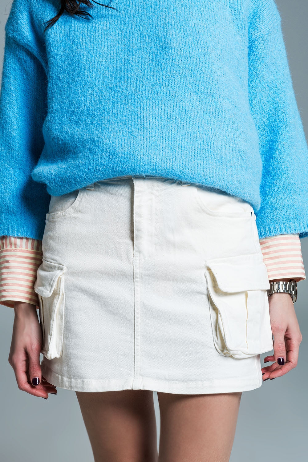 Minifalda cargo blanca Q2