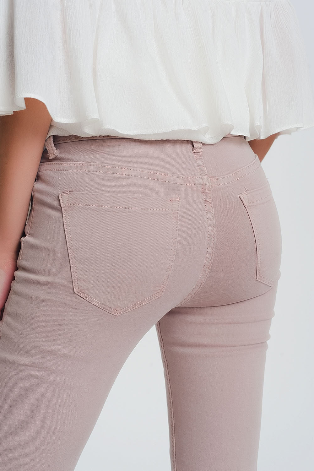 Pantalon de talle alto super ajustado en color rosa Q2