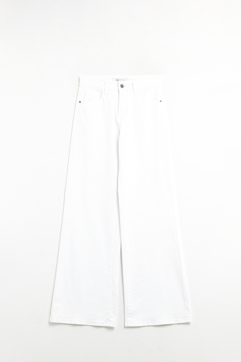 Pantalones Blancos Rectos de Pierna Ancha Q2
