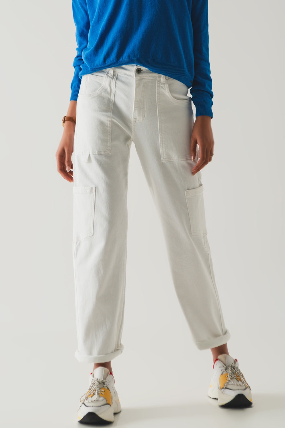 Pantalones cargo en blanco Q2