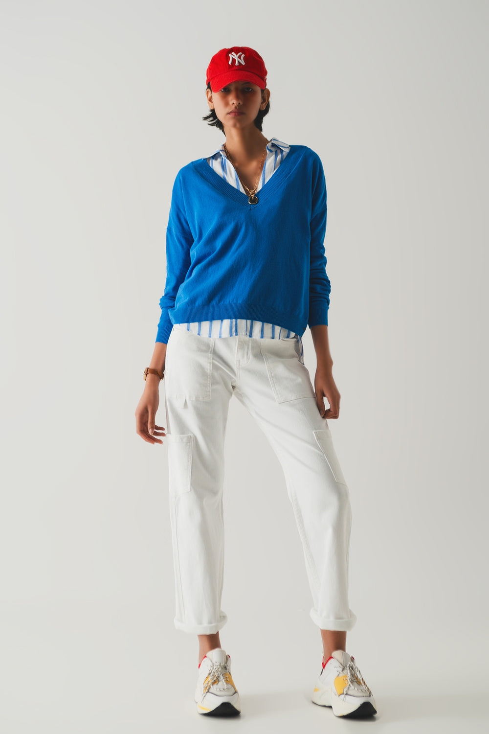 Pantalones cargo en blanco Q2
