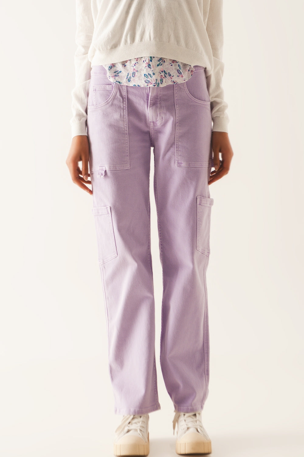 Pantalones cargo en morado Q2
