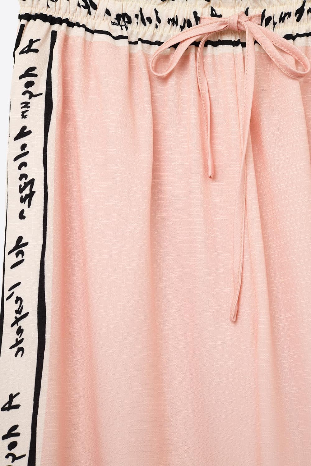 Pantalones con estampado de acuarela rosa veraniego Q2