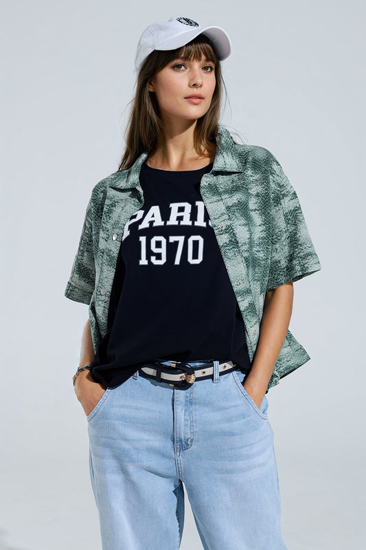 Q2 Polo Abotonado Tie Dye Verde