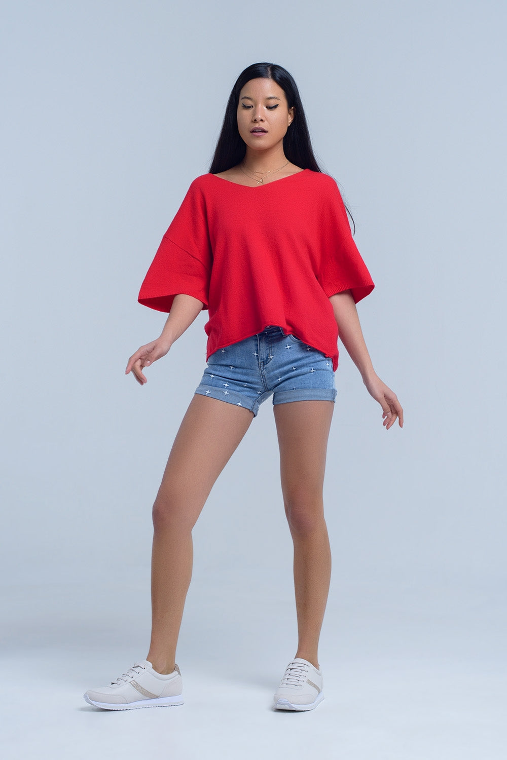 Shorts vaqueros con detalle de estrellas Q2